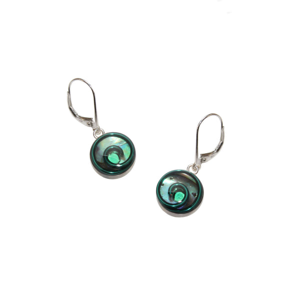 10mm Green Abalone Earrings