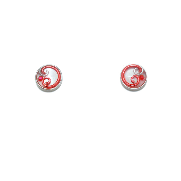 10mm Coral Mother of Pearl Studs