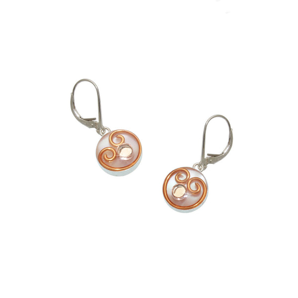 10mm Copper Mother of Pearl Earrings