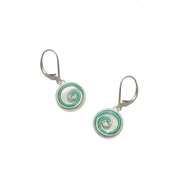 12mm Seafoam Mother of Pearl Earrings