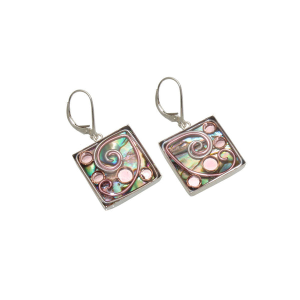 16mm Pink Abalone Earrings