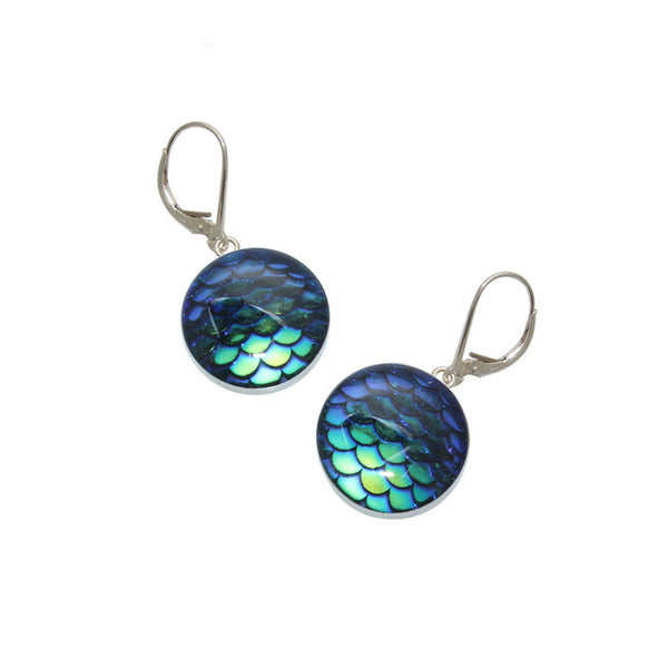 18mm Navy Mermaid Earrings