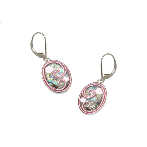 18x13mm Pink Abalone Earrings