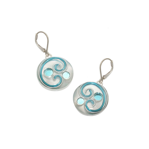 20mm Sky Mother of Pearl Earrings