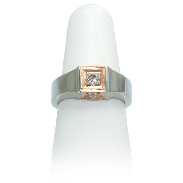 Size 7 - White & Rose Gold Diamond Ring