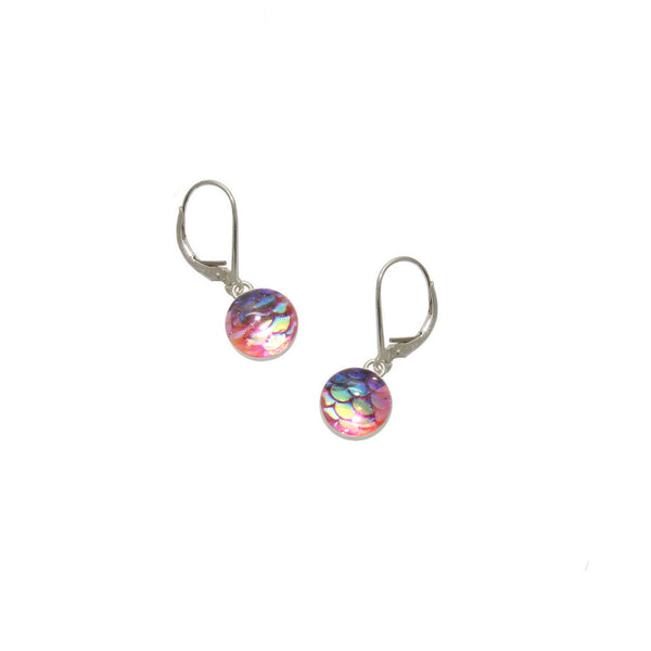 8mm Pink Mermaid Earrings