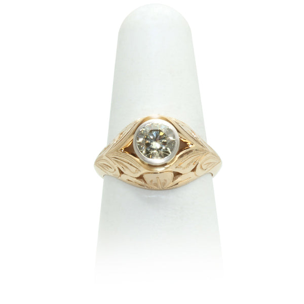 Size 7.5 - Yellow Gold Diamond Ring