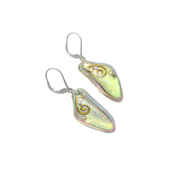 Chartreuse Fairy Wing Earrings