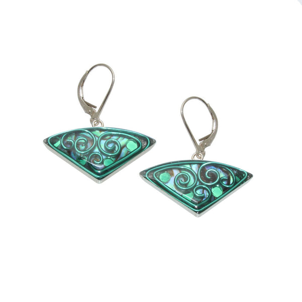 Fan Seafoam Abalone Earrings