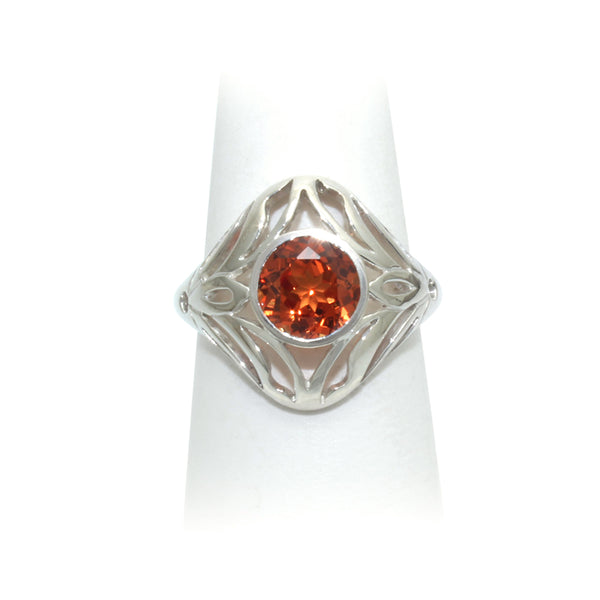 Size 9 - Orange Sapphire Ring