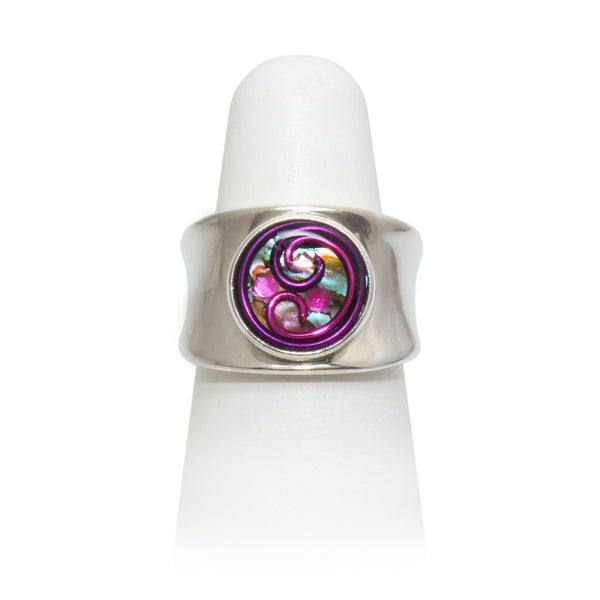 Size 5.5 - Pink & Purple Abalone Ring