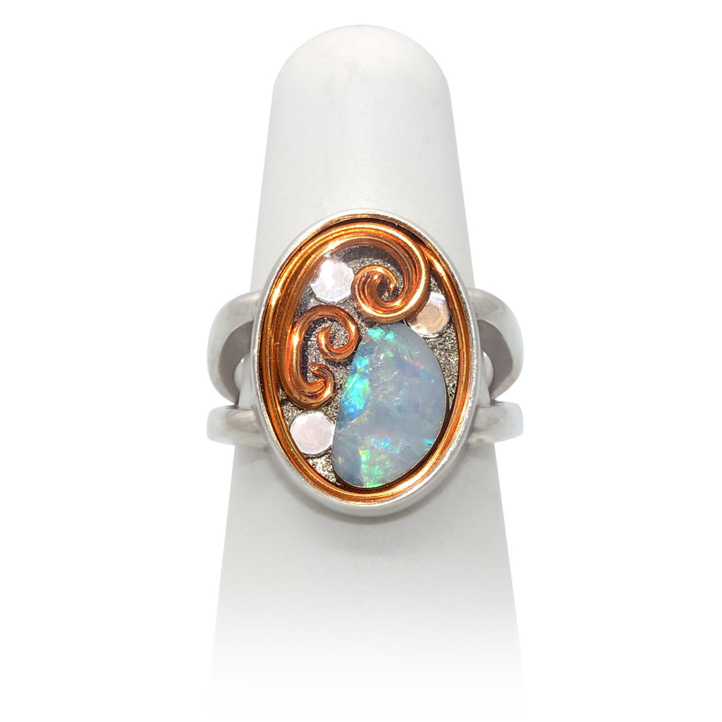 Copper hot sale opal ring