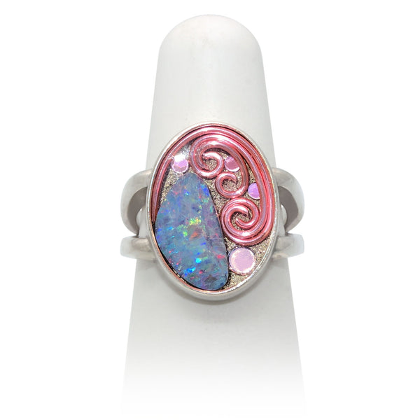 Size 6.5 - Pink Opal Ring