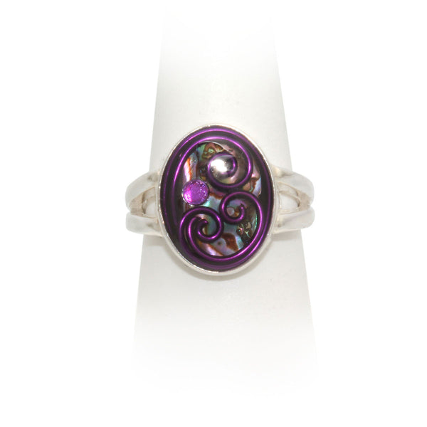Size 9 - Purple Abalone Ring