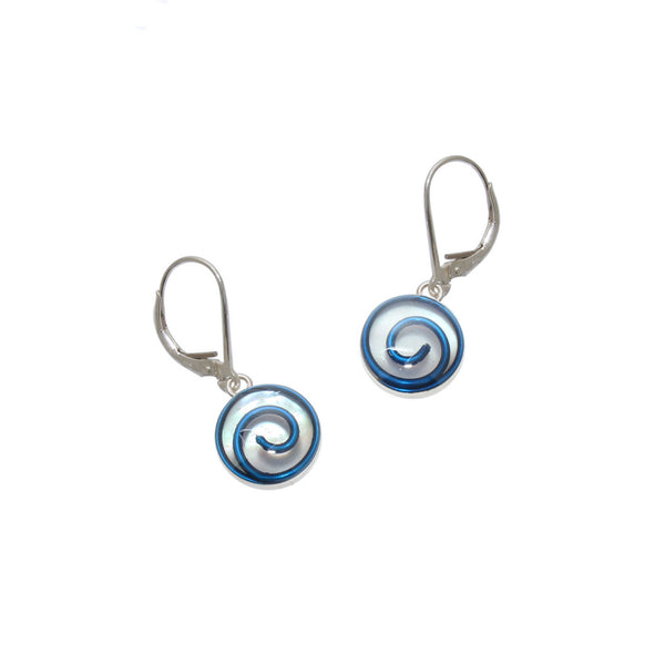 10mm Blue Mother of Pearl Earrings