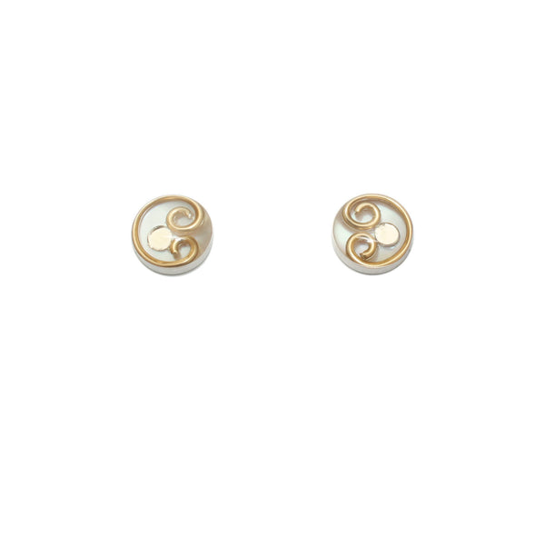 10mm Brass Mother of Pearl Studs