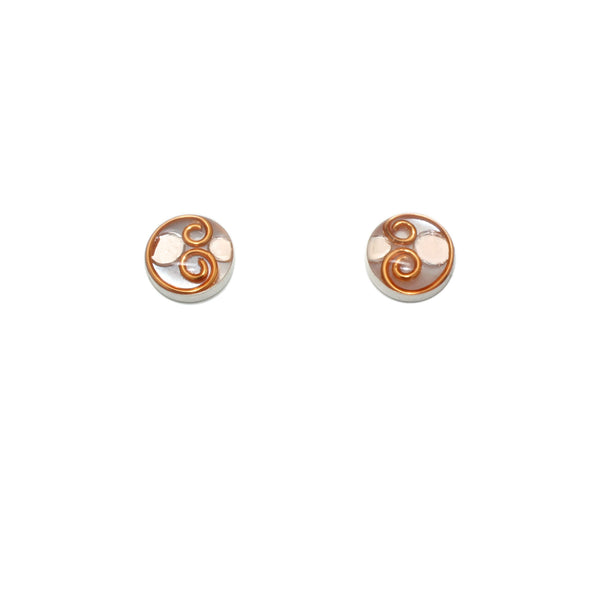 10mm Copper Mother of Pearl Studs
