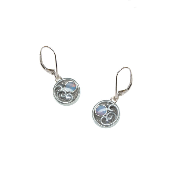 10mm Silver Opal Earrings