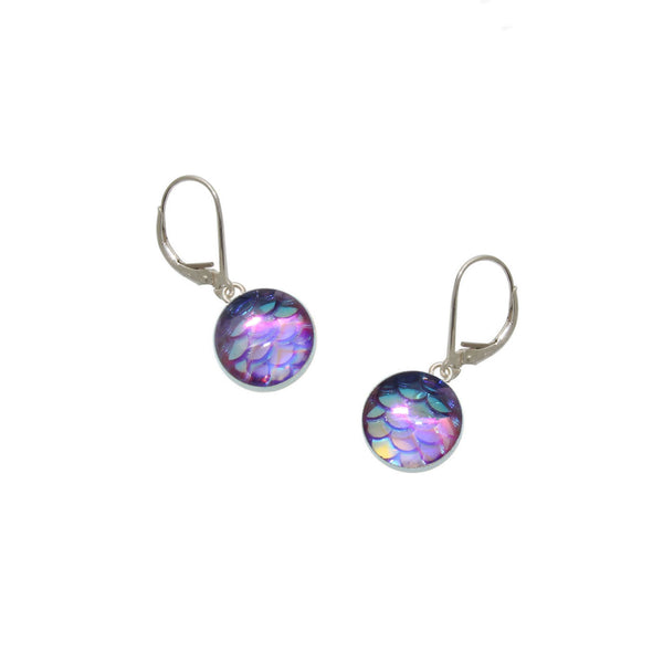 10mm Purple Mermaid Earrings