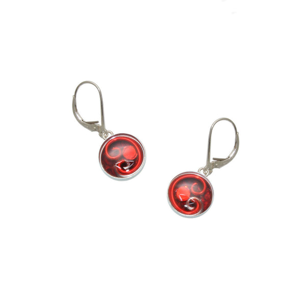 10mm Red Python Earrings