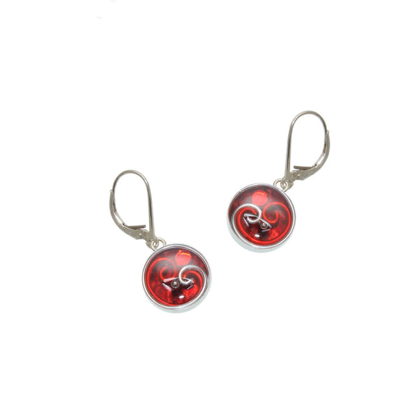 12mm Red Python Earrings