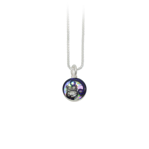 12mm Purple Owl Pendant