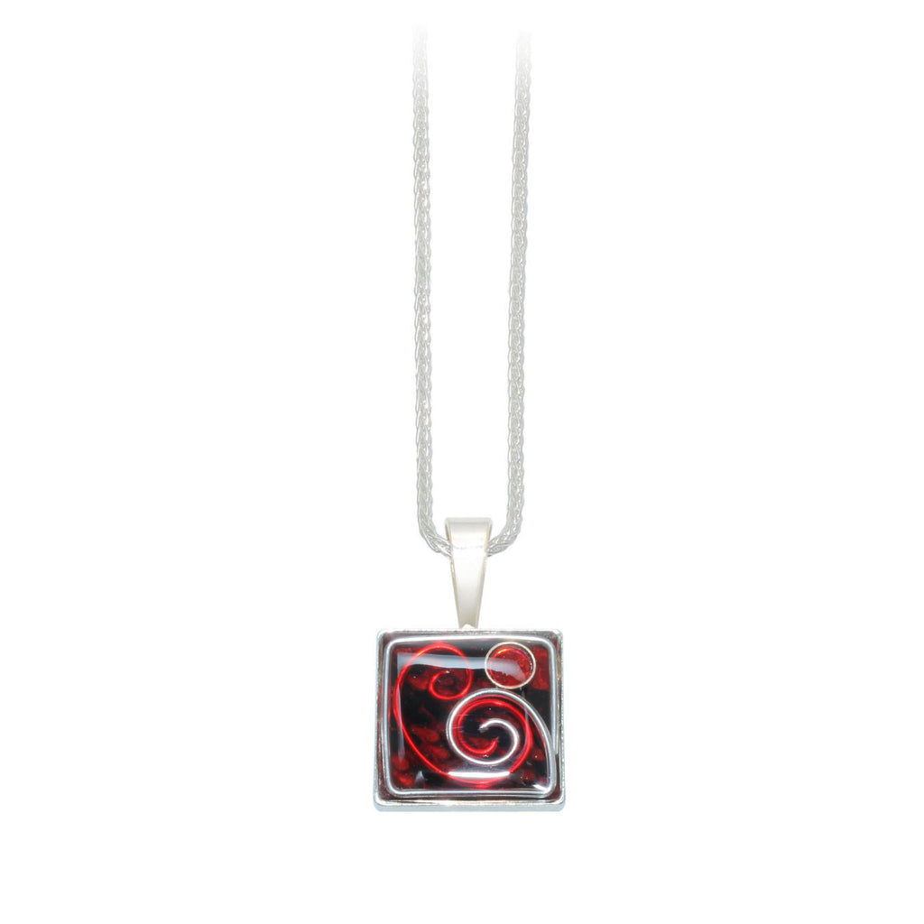 16mm Red Python Square Pendant | AVA Goldworks