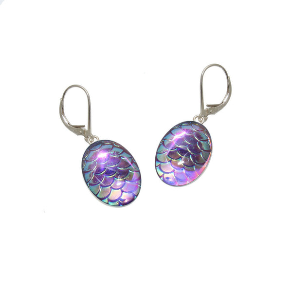 18x13mm Purple Mermaid Earrings