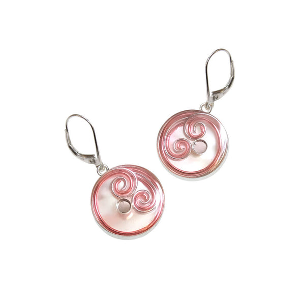 20mm Pink Mother of Pearl Earrings