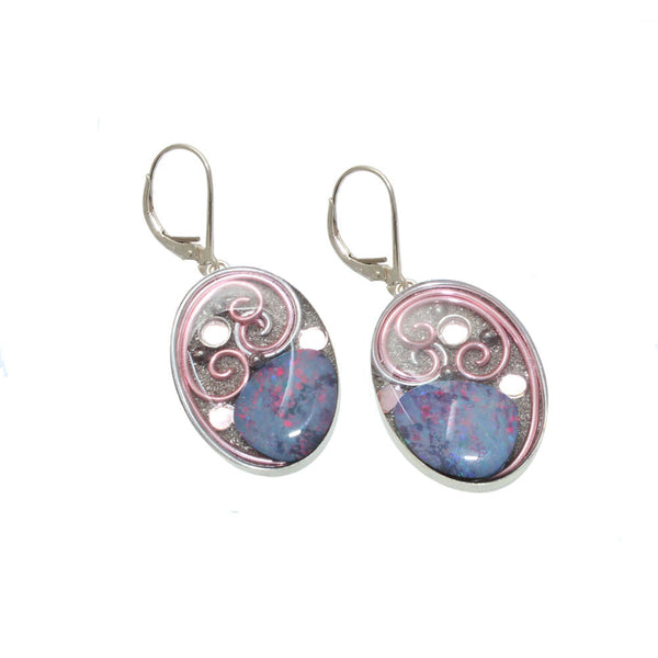 25x18mm Pink Opal Earrings