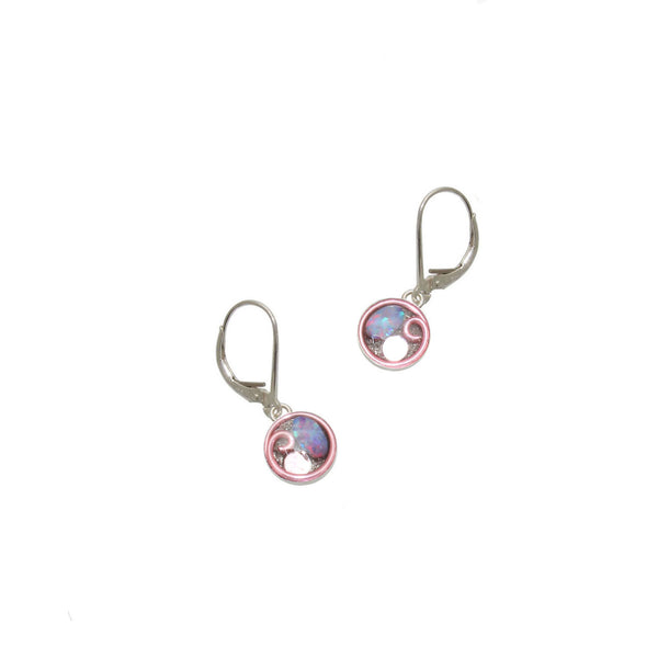 8mm Pink Opal Earrings