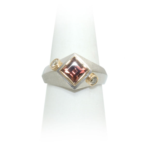 Size 8 - Tourmaline & Diamond Ring