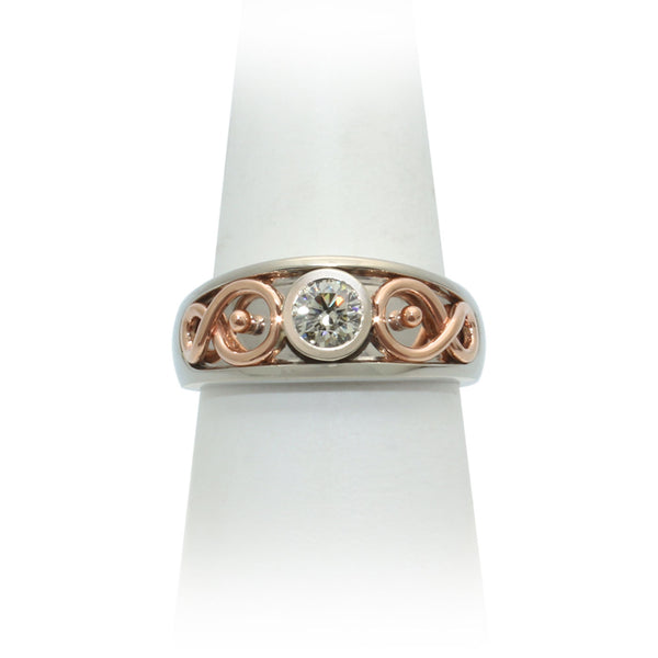Size 9 - White & Rose Gold Diamond Ring