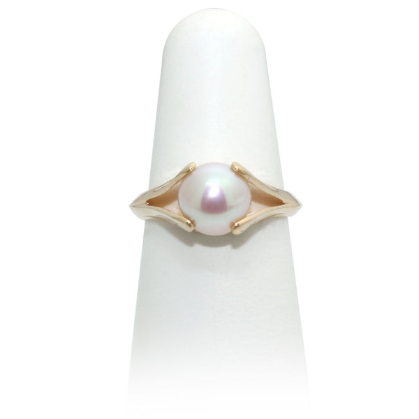 Size 6.25 - Pearl Yellow Gold Ring