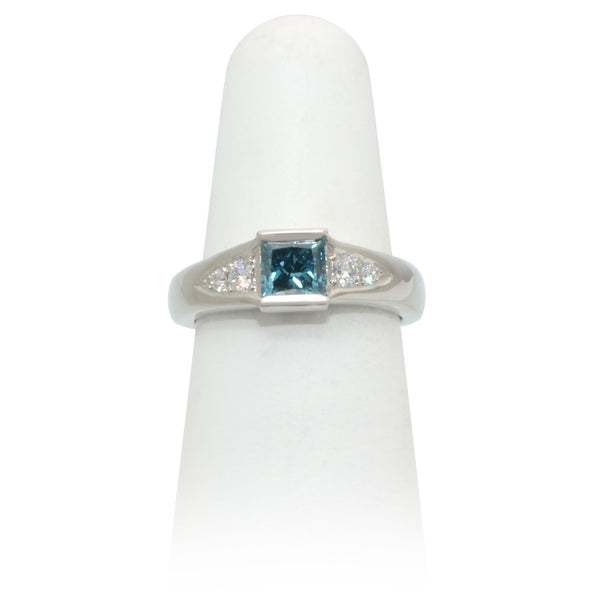 Size 6 - Princess Blue Diamond Ring