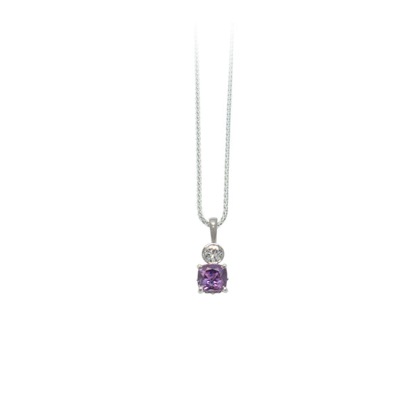 Raspberry Sapphire & Diamond Pendant