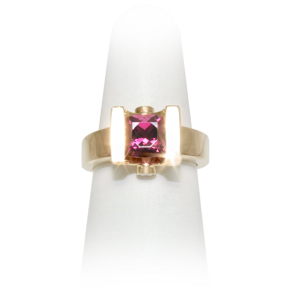 Size 7.5 - Rhodolite Garnet & Diamond Ring