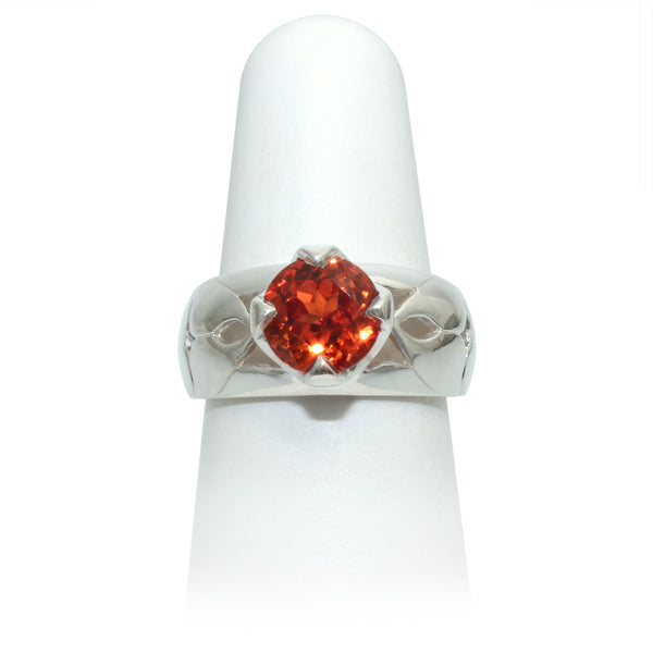 Size 7 - Orange Sapphire Ring