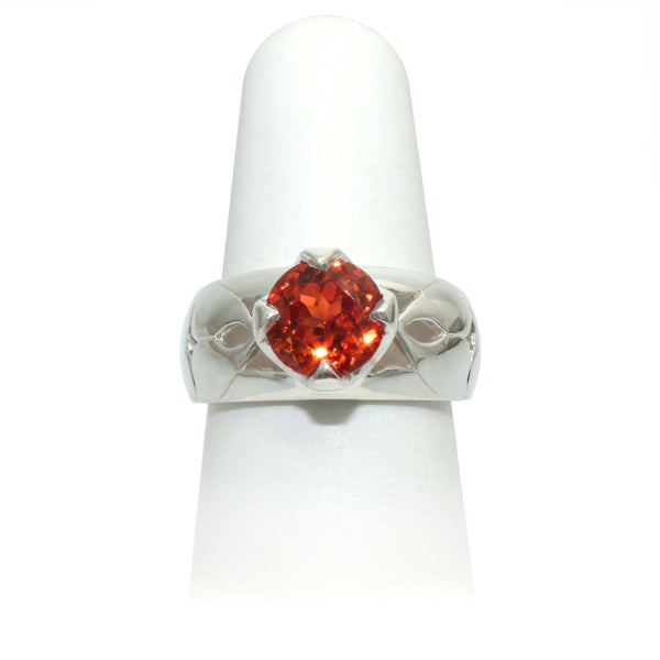 Size 8 - Orange Sapphire Ring