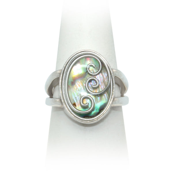 Size 9.5 - Silver Abalone Ring