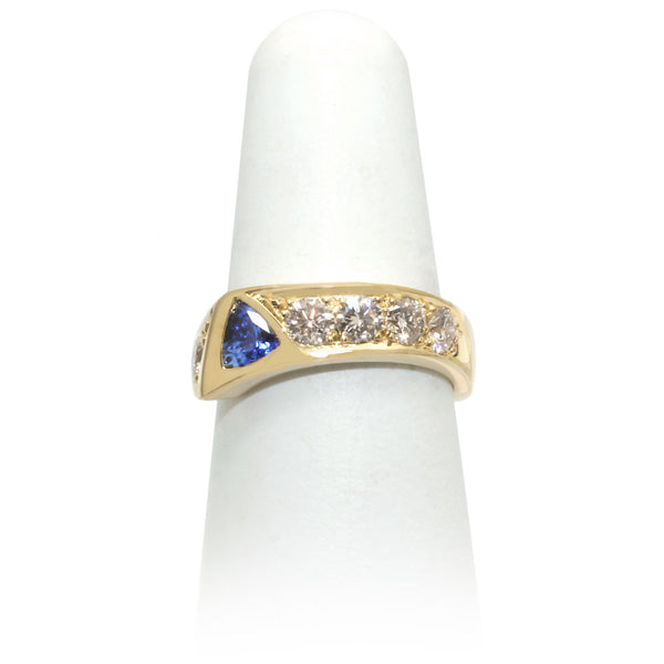 Size 7 - Blue Sapphire & Diamond Ring