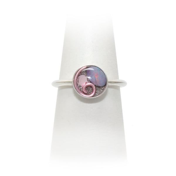 Size 8 - Pink Opal Ring
