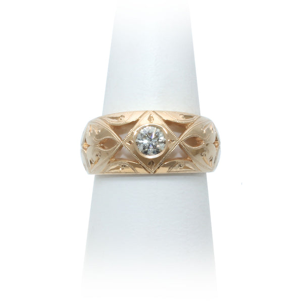 Size 7.5 - Yellow Gold Diamond Ring
