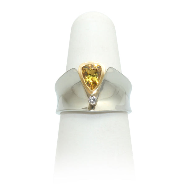 Size 7 - Yellow Sapphire & Diamond Ring