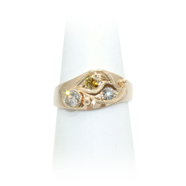 Size 8.25 - Yellow & White Diamond Ring