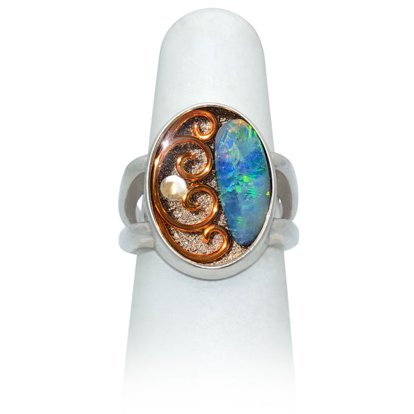 Size 7.5 - Copper Opal Ring