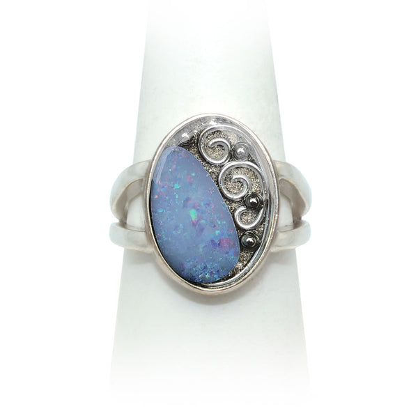 Size 10 - Silver Opal Ring
