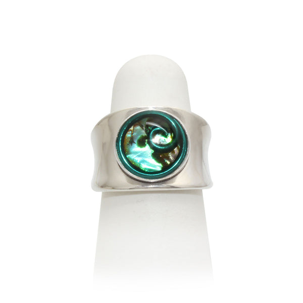 Size 4.5 - Green Abalone Ring