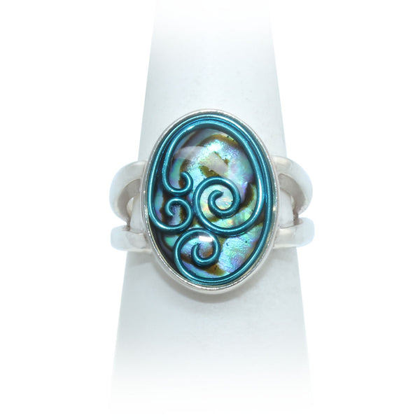 Size 8 - Sky Abalone Ring